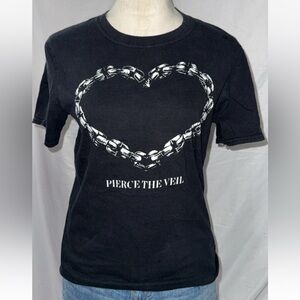Pierce the Veil Black Short Sleeve Tee chain heart